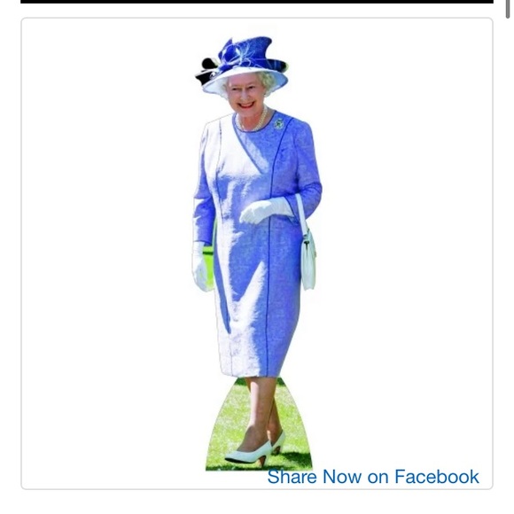 QUEEN ELIZABETH LILAC DRESS CARDBOARD CUTOUT FREE SHIP!